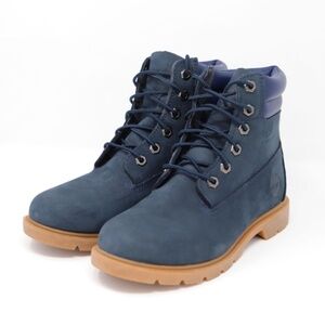 Timberland Women's Linden Woods 6 inch Waterproof Work Boots Navy Blue, Size 6